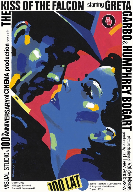Pocałunek sokoła - plakat inspirowany filmem Sokół maltański, The Kiss of the Falcon, Swierzy Waldemar